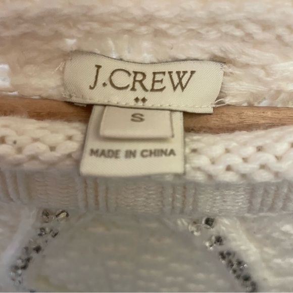 J. Crew Ivory Beaded Cable Knit
Sweater Merino Wool Blend
Woman's - Picture 4 of 5